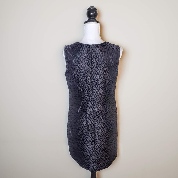 DANA BUCHMAN Dress, Gray Black Beads Cheetah, 10 - Picture 3 of 8